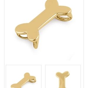 14 KT gold Adorable dog bone charm